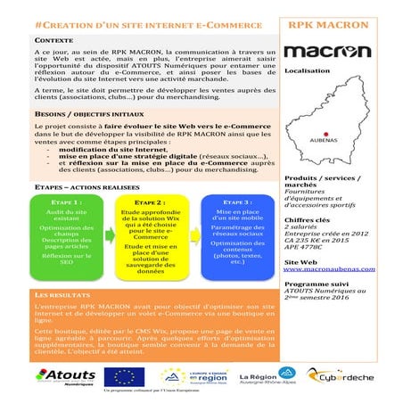 Projet ATOUTS Numériques II - MACRON Aubenas