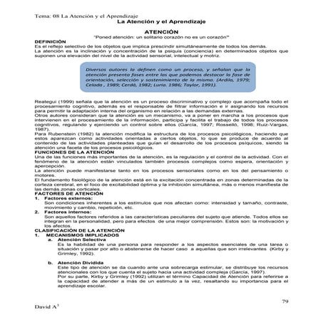 08. La atención y el aprendizaje
