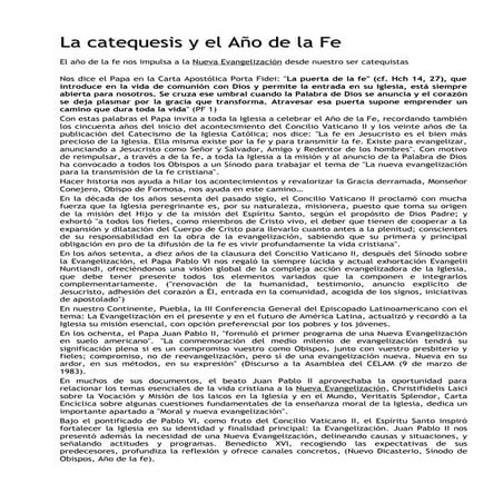 0803 la catequesis y el año de la fe