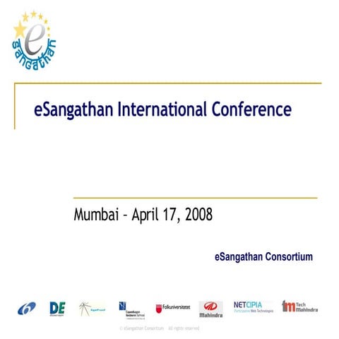 eSangathan Mumbai International Conference - Presentation of the project