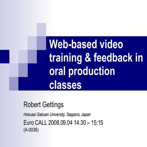 Web-based video training & feedback in oral production classes