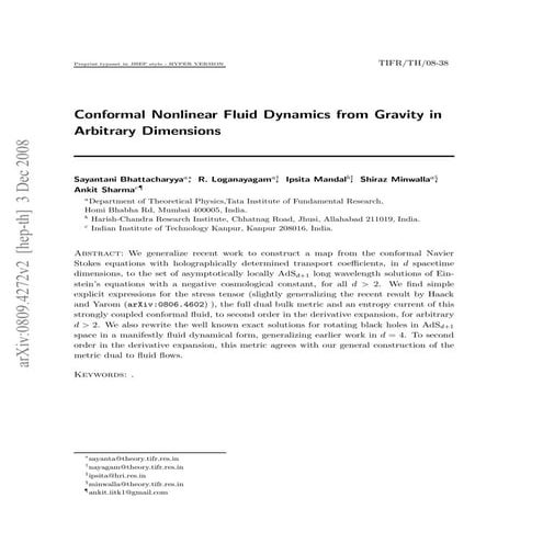 Conformal Nonlinear Fluid Dynamics from Gravity in Arbitrary Dimensions