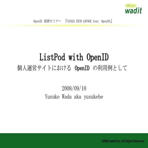 ListPod with OpenID