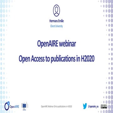 Open Access to Publications in H2020