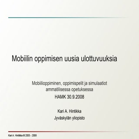 080930 Hamk Mobiili Hintikka V20