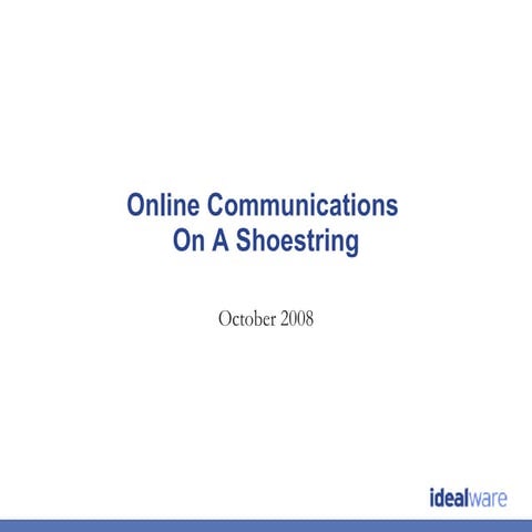 Online Communication on a Shoestring - for Nonprofits