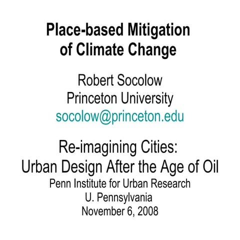 Place-based Mitigation of Climate Change 