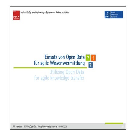 Einsatz von Open Data für agile Wissensvermittlung