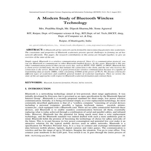 A Modern Study of Bluetooth Wireless Technology | PDF