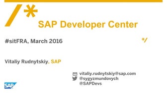 SAP Developer Center - March 2016 update