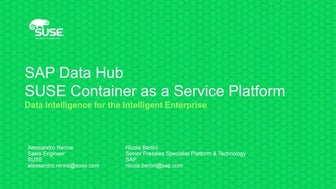 SAP Data Hub e SUSE Container as a Service Platform