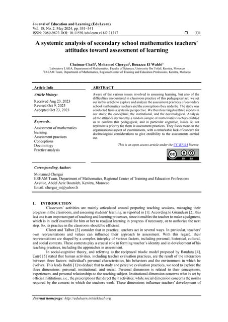 A systemic analysis of secondary school mathematics teachers' attitudes towar...