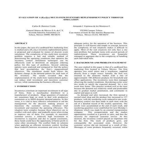 1997 Winter Simulation Paper