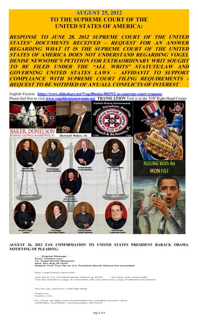 08/25/12 United States Supreme Court RESPONSE