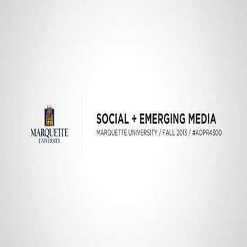 Welcome to Emerging and Social Media, ADPR4300 (Session 1)