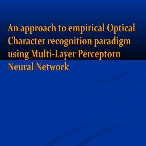 An approach to empirical Optical Character recognition paradigm using Multi-L...