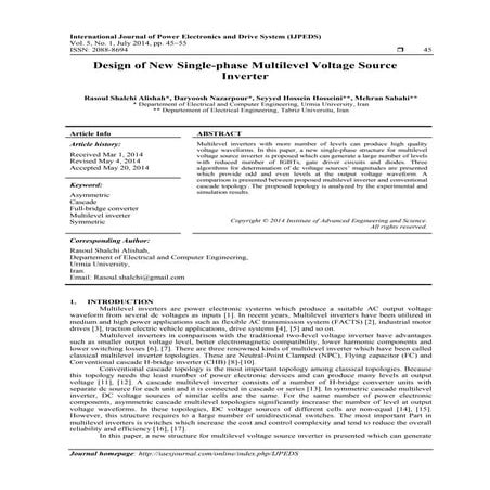 Novel Symmetric and Asymmetric Multilevel Inverter Topology for ...