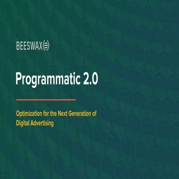 Programmatic 2.0 - Optimization for Next Generation of Digital Advertising