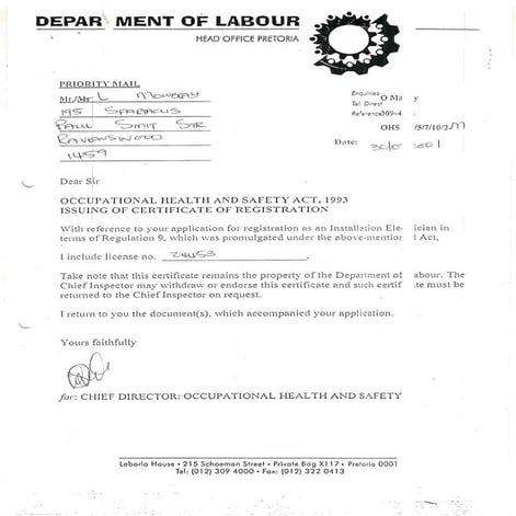 Electrical Certification (Wiremans)