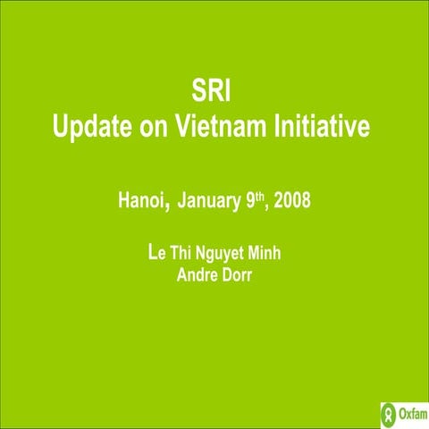 0843 SRI Update on Vietnam Initiative