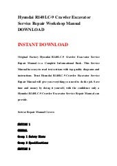 Hyundai R140LC-7A Crawler Excavator Service Repair Workshop Manual DO…