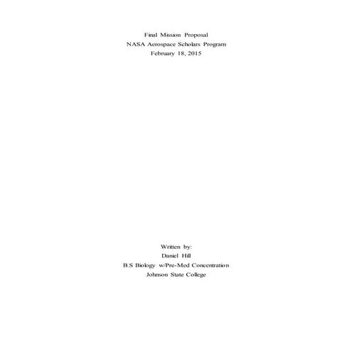 Final Mission Proposal