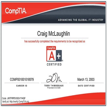 CompTIA A+ certificate | PDF