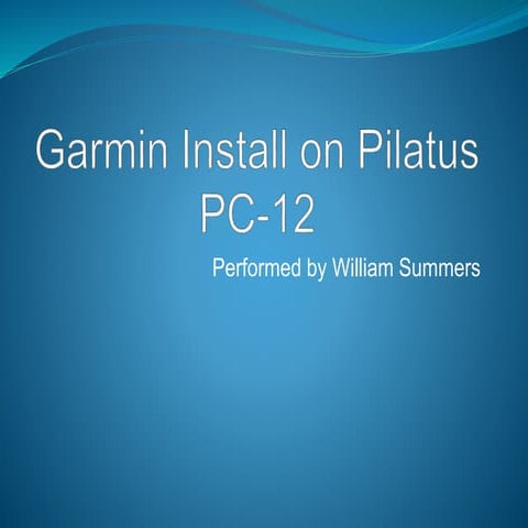 Garmin Install on Pilatus PC-12