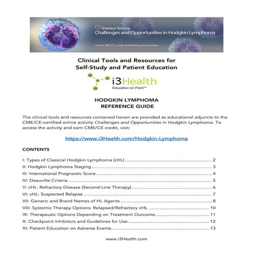 Challenges and Opportunities in Hodgkin Lymphoma: Clinician's Resource Guide