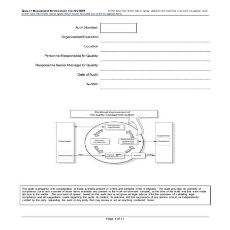 Audit_9001 Quality Management Systems