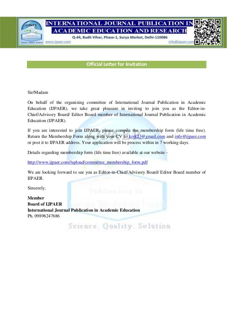 Invitation Letter