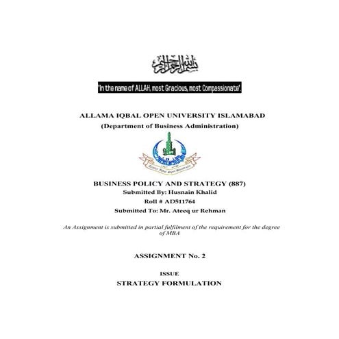 0887 business policy & strategy