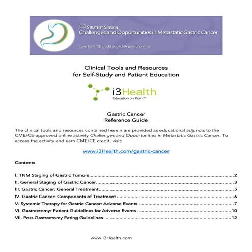 Challenges and Opportunities in Metastatic Gastric Cancer
