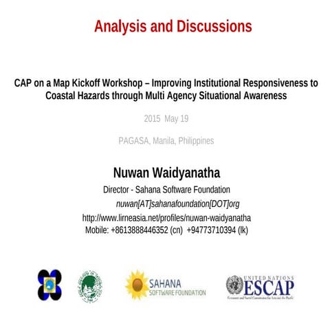 Analysis and Discussion (PAGASA Kickoff Workshop)