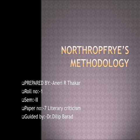 northropfrye's methodology
