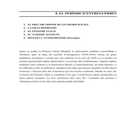 PERÍODE D'ENTREGUERRES