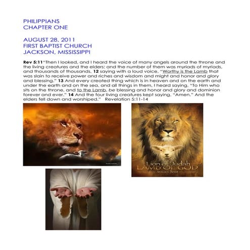 08 August 28, 2011 Philippians, Chapter One