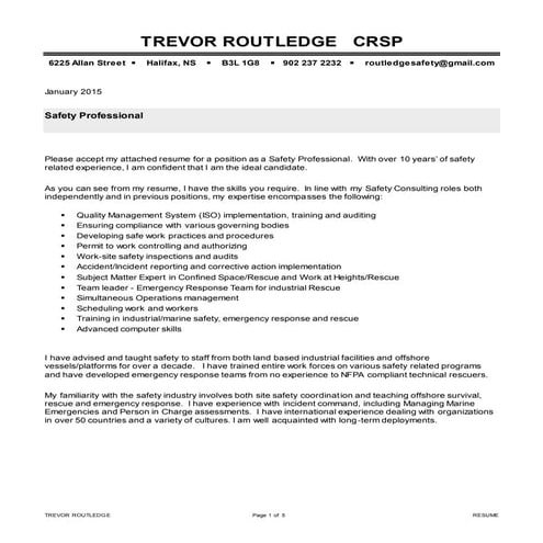 Trevor Routledge CRSP Resume - Linkedin | DOCX