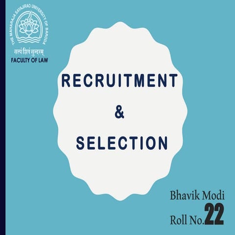 RECRUITMENT & SELECTION
