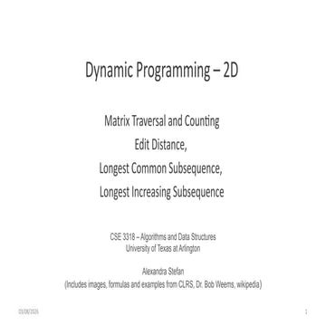 Longest common subsequences in Algorithm Analysis | PPT