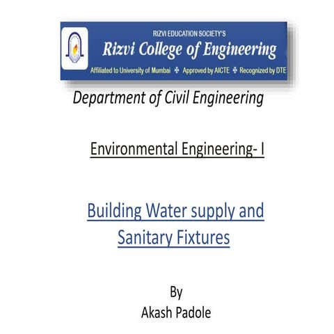 08 Building Water Supply and Sanitary Fixtures