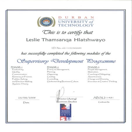 Supervisory Development Programme | PDF