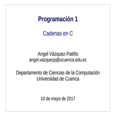 Programación 1: cadenas en C