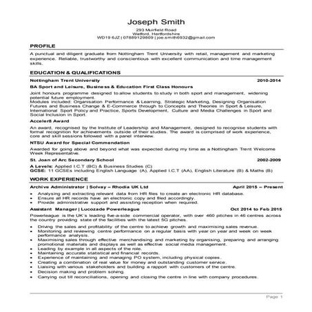 Joseph Smith CV