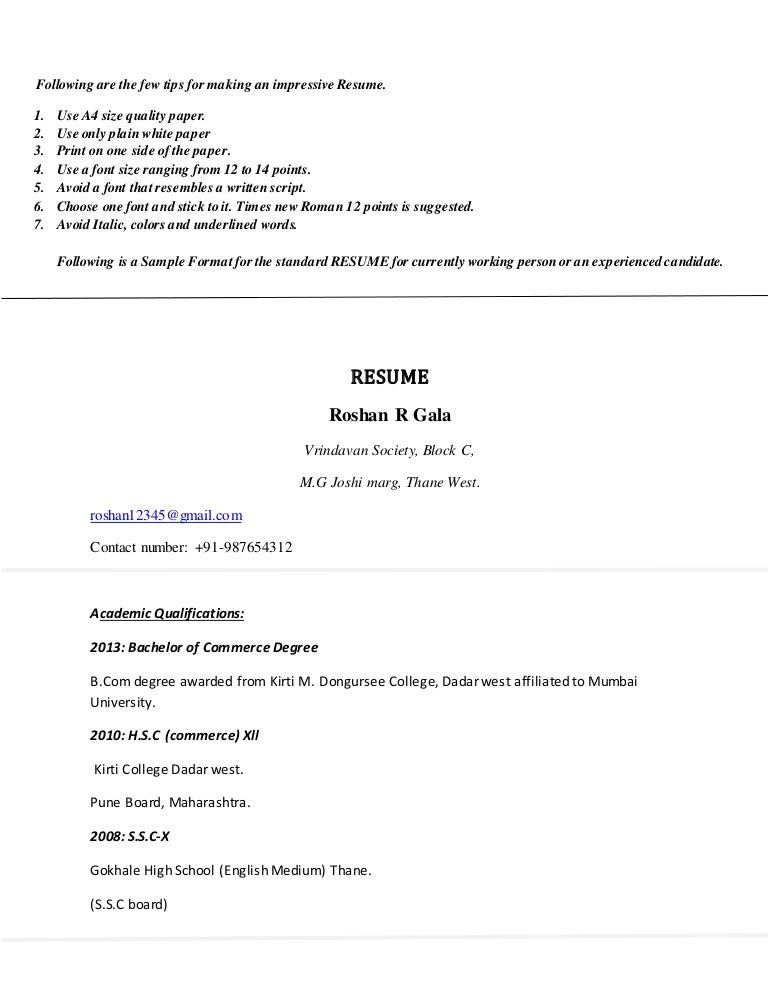 resume quality paper