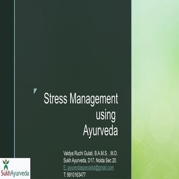 Dincharya Ayurvedic Daily Routine for Stress management