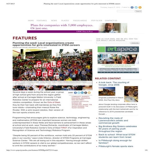 Creating opportunities for girls interested in STEM - Pop City