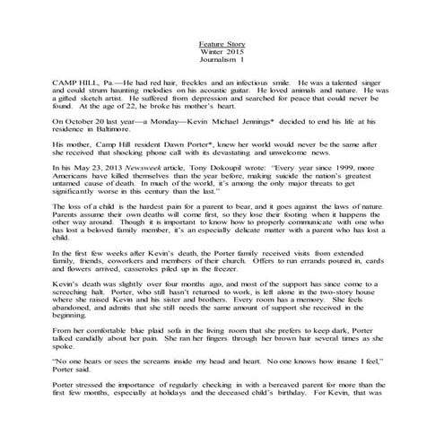 Journalism 1 Feature Story