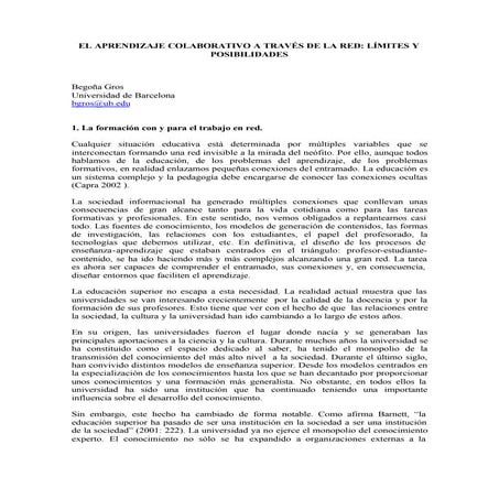 El Aprendizaje Colaborativo A Traves De La Red[1]