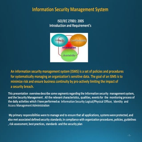 Information Security   Identity and Access Management Administration 07072016